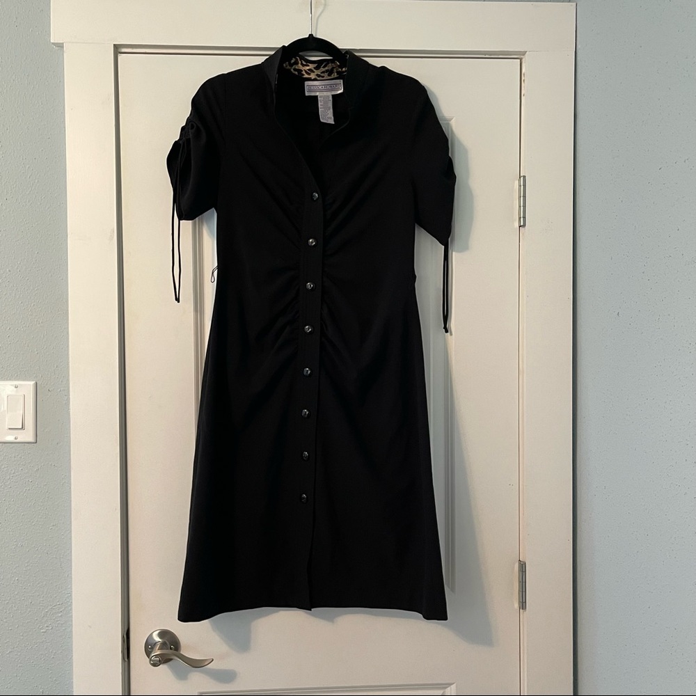 Jessica Howard Black Button-Down Dress